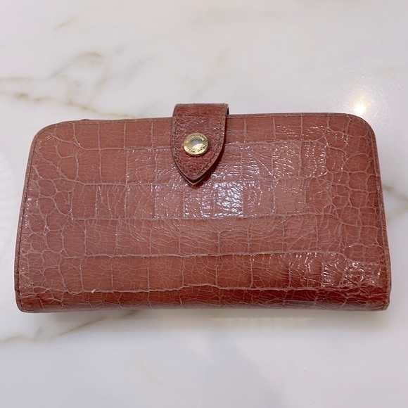 Miu Miu Pink Crocodile-Embossed Women's Wallet - Picture 8 of 13